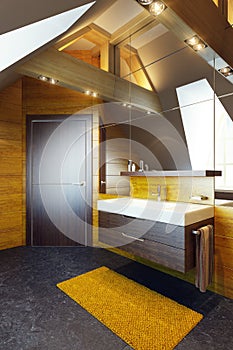 Modern interior design of a bathroom