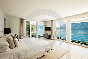 Modern interior design, bedroom