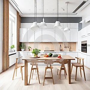 modern interior design or bright white modern kitchen,