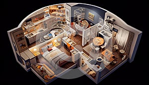 Modern interior design with comfortable apartment ,generative AI