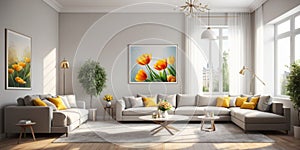 Modern interior design of a living room
