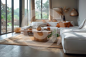 Modern Interior Design Living Room with Balanced Decor . AI Generated