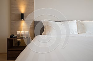 Modern interior hotel bed room
