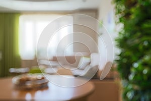 Modern interior of house or flat as creative abstract blur background