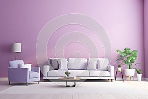 modern interior purple illustration