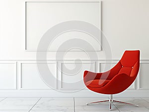 Modern Interior with Red Accent Chair