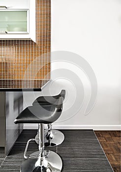 Modern Interior Room with beautiful Counter and Stools