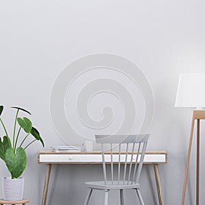 Modern interior scene with a console and a chair, 3D render