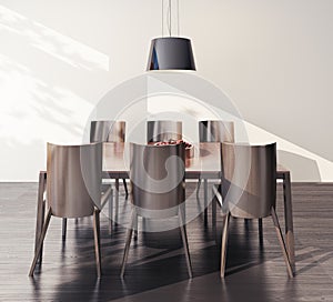 Modern interior table and chairs