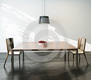 Modern interior table and chairs