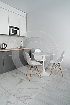 Modern interior of tiny studio appartment