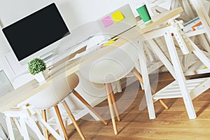 Modern interior with workplace