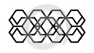 Modern Interlocking Hexagonal Chain Pattern, vector design Generative AI