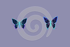 Modern-interpretation-of-the-Ulysses-butterfly vector artwork. photo