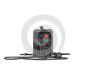 Modern inverter welding machine behind 3d render on white background no shadow