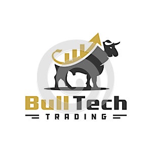 Modern investment bull logo