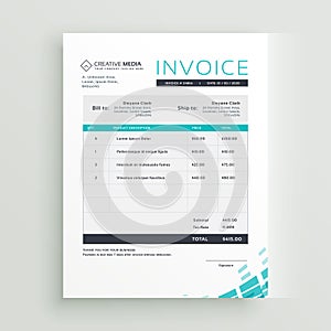 Modern invoice template design