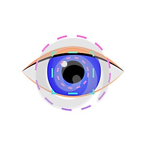 Modern iris scan eye security system for business office