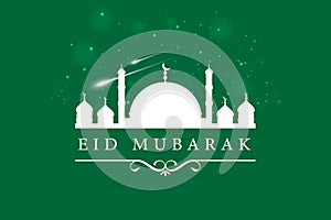 Modern Islamic Eid Mubarak Wide Background Banner And Card Illustration