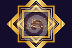 Modern Islamic Eid Mubarak Wide Background Banner And Card Illustration