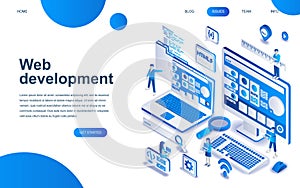 Modern isometric design concept of Web Development for website and mobile website development.