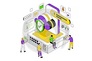 Modern Isometric Illustration design - Cloud Storage