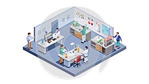Modern Isometric Office Workspace Scene, vector design Generative AI