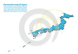 Modern of japan Map connections network design, Best Internet Concept of japan map business from concepts series