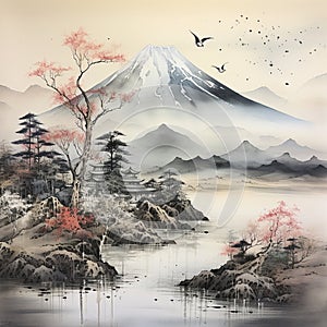 Modern Japanese Sumi-e Art