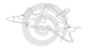 Modern Jet fighter detailed vector without colors