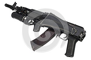 Modern kalashnikov 5.45 mm AK 74M assault rifle with 40 mm underbarrel grenade launcher