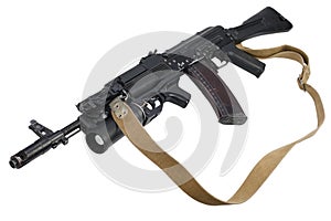 modern kalashnikov AK 74M assault rifle with underbarrel grenade