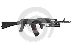 modern kalashnikov AK 74M assault rifle with underbarrel grenade launcher