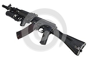 modern kalashnikov AK 74M assault rifle with underbarrel grenade launcher