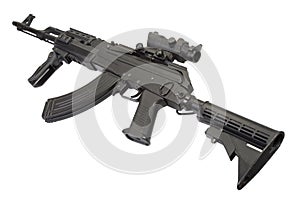 Modern Kalashnikov AK47 with accessories