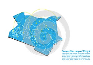 Modern of kenya Map connections network design, Best Internet Concept of kenya map business from concepts series