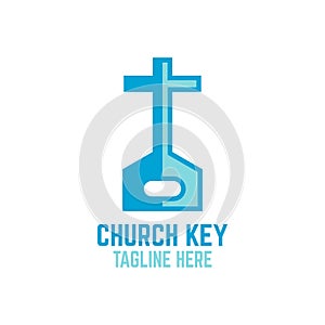 Modern key and church logo