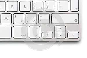 Modern keybord on white photo