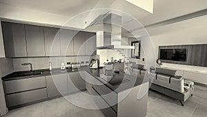 A modern kitchen, architecture interior
