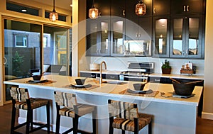 Modern Kitchen with a Breakfast Bar photo