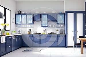 Modern Kitchen Cabinet with Stylish Decor and Functional Drawers