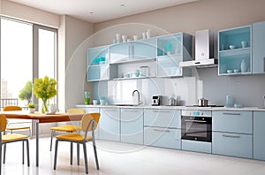 Modern Kitchen Cabinet with Stylish Decor and Functional Drawers