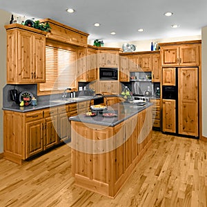 Modern kitchen cabinets and counter tops