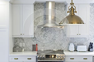 Modern kitchen clean interior design
