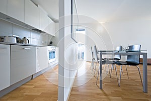 Modern kitchen and dining area