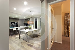 Modern kitchen and dining room interior design