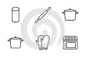 Modern Kitchen Elements Design. Chef Tools and Cooking Icons
