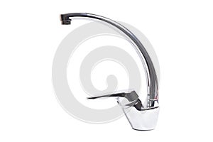 Modern kitchen faucet isolated on white background