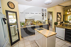 Modern Kitchen with Granite Counter Tops And Island