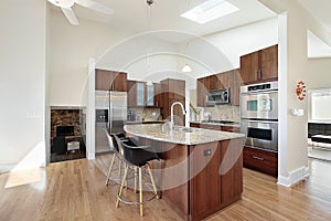 Modern kitchen with granite island